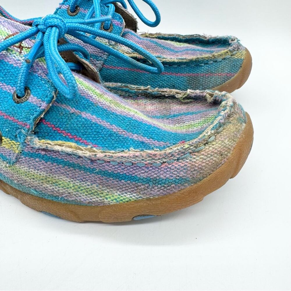 Twisted X‎ Wild Blue Yonder Canvas Driving Moc Lace Up Boat Shoe Womens Size 10 - Picture 4 of 12